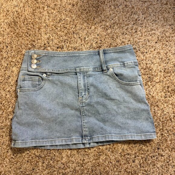 Princess Polly Light Wash Mini Skirt - Picture 1 of 4